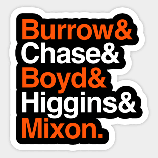 Bengals Helvetica Burrow Sticker